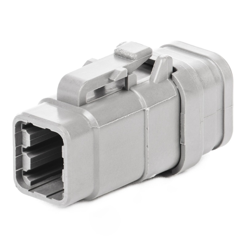 DTM06-6S-E007 – DTM Series – 6 Pin Socket Plug – Shrink Boot Adaptor, Gray