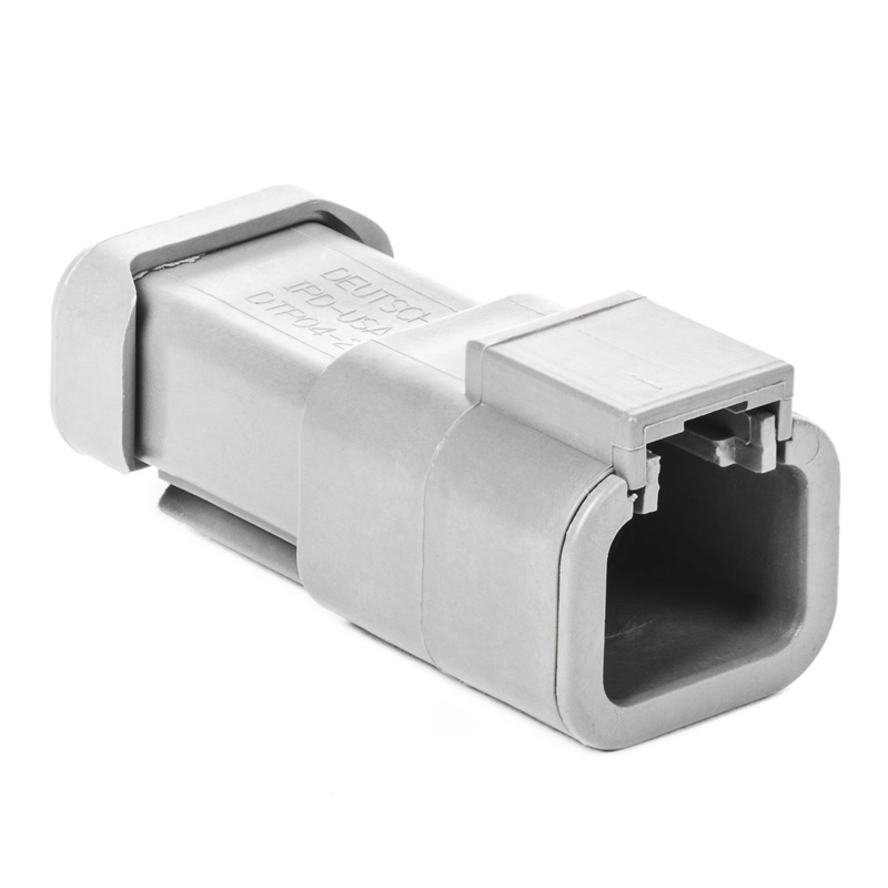 DTP04-2P-E003 – DTP Series – 2 Pin Receptacle – End Cap, Gray