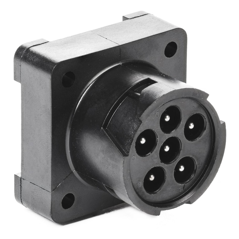 HD10-6-96P-N005 – HD10 Series – 6 Pin Receptacle – Molded-In Pins, PCB Mount, Black