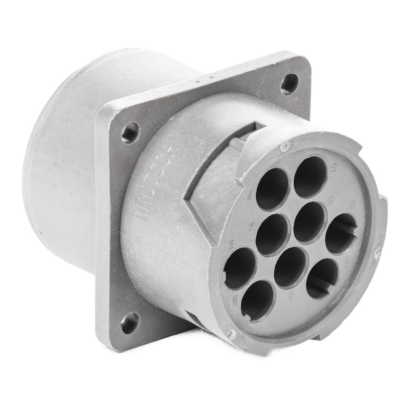 HD10-9-16P-B009 – HD10 Series – 9 Pin Receptacle – Non-Threaded Rear, Flange, Gray