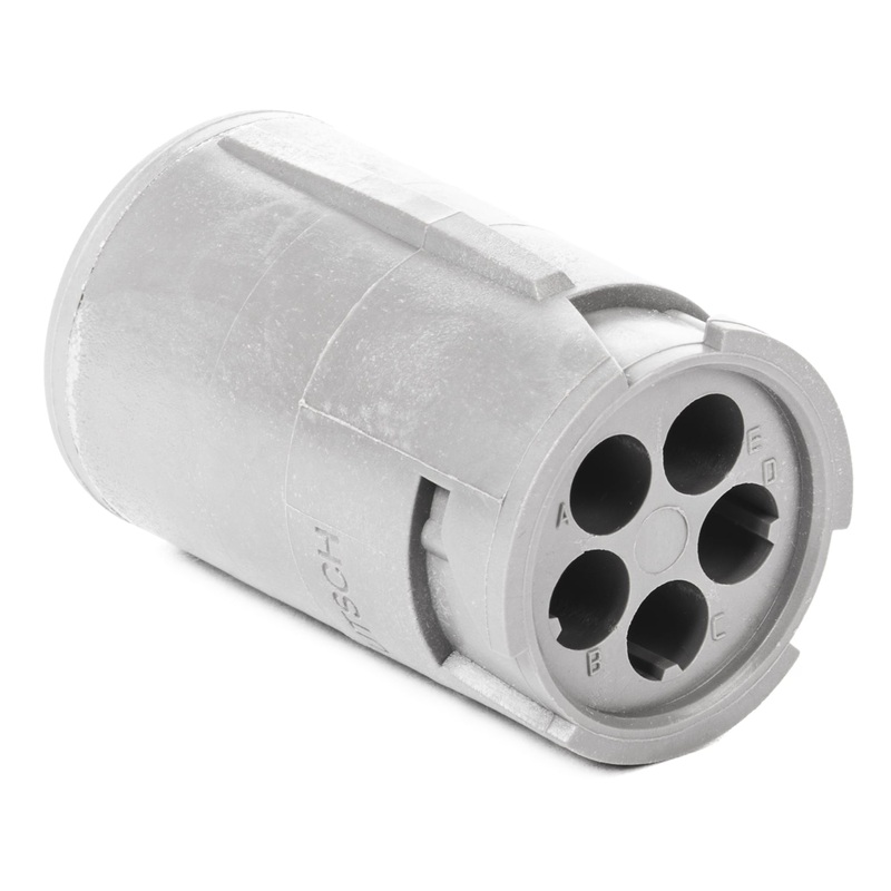 HD14-5-16P – HD10 Series – 5 Pin Receptacle – Non-Threaded Rear, Gray