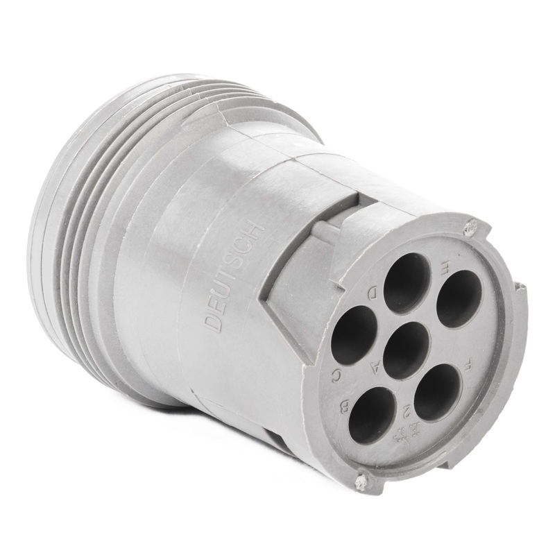 HD14-6-96P – HD10 Series – 6 Pin Receptacle – Threaded Rear, Gray