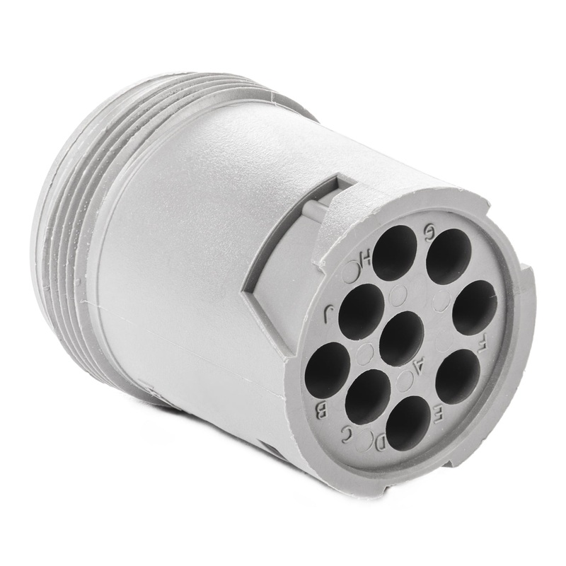 HD14-9-96PE – HD10 Series – 9 Pin Receptacle – Threaded Rear, J1939, Gray