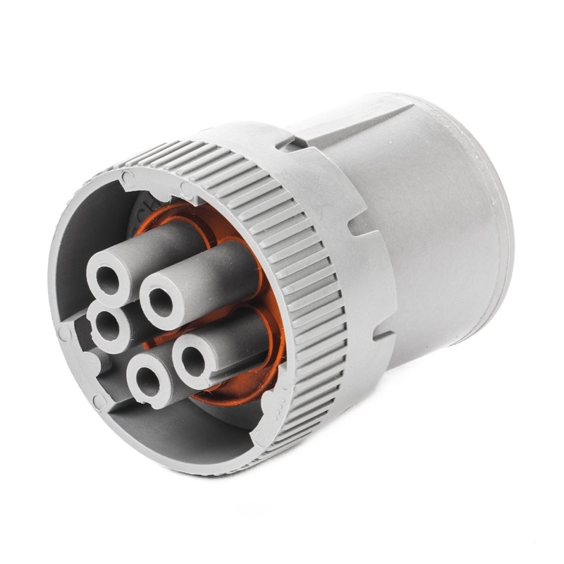 HD16-5-16S – HD10 Series – 5 Socket Plug – Non-Threaded Rear, Gray