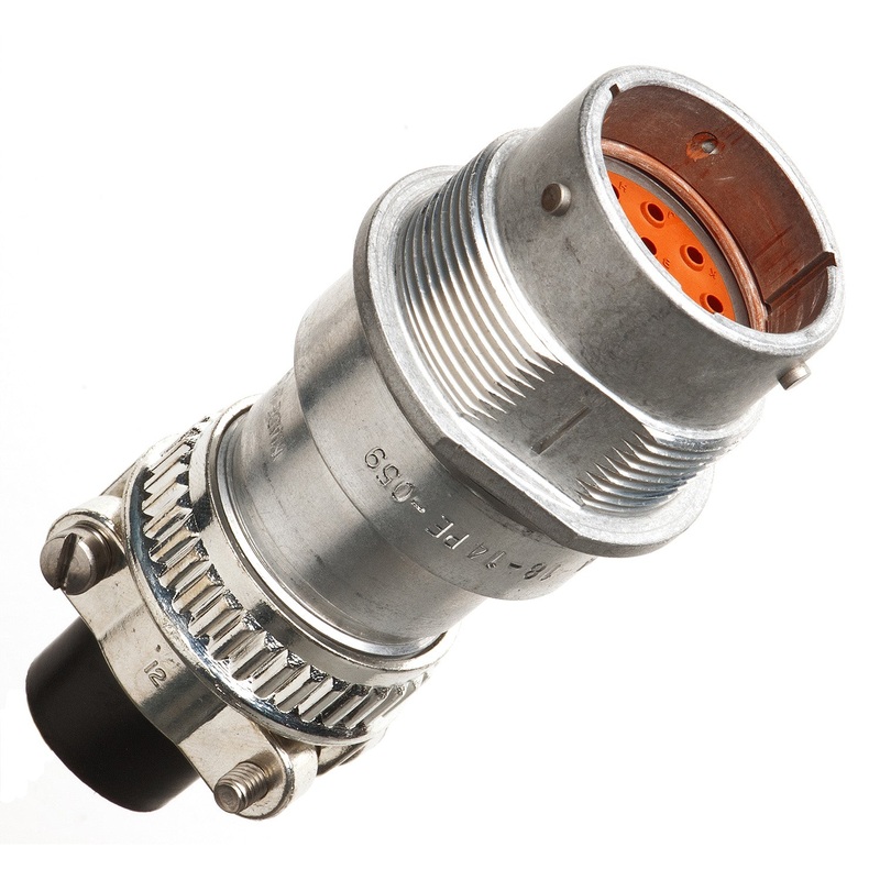HD34-18-14PE-059 – HD30 Series – 14 Pin Receptacle – 18 Shell, E Seal, Cable Clamp, Flange