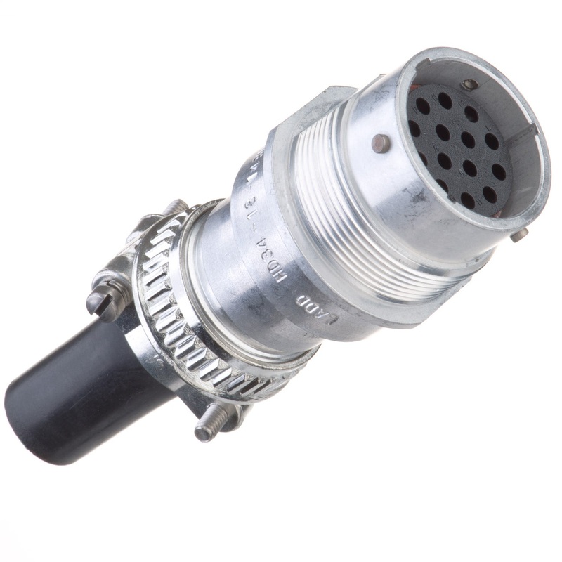 HD34-18-14SN-059 – HD30 Series – 14 Socket Receptacle – 18 Shell, N Seal, Reverse, Cable Clamp, Flange