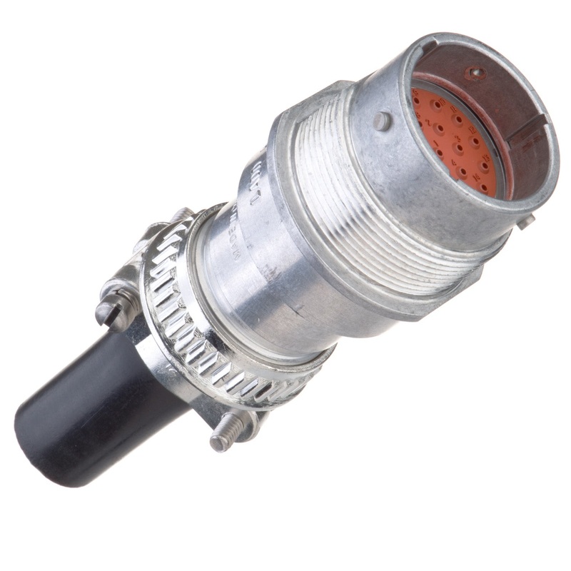 HD34-18-21PN-059 – HD30 Series – 21 Pin Receptacle – 18 Shell, N Seal, Cable Clamp, Flange