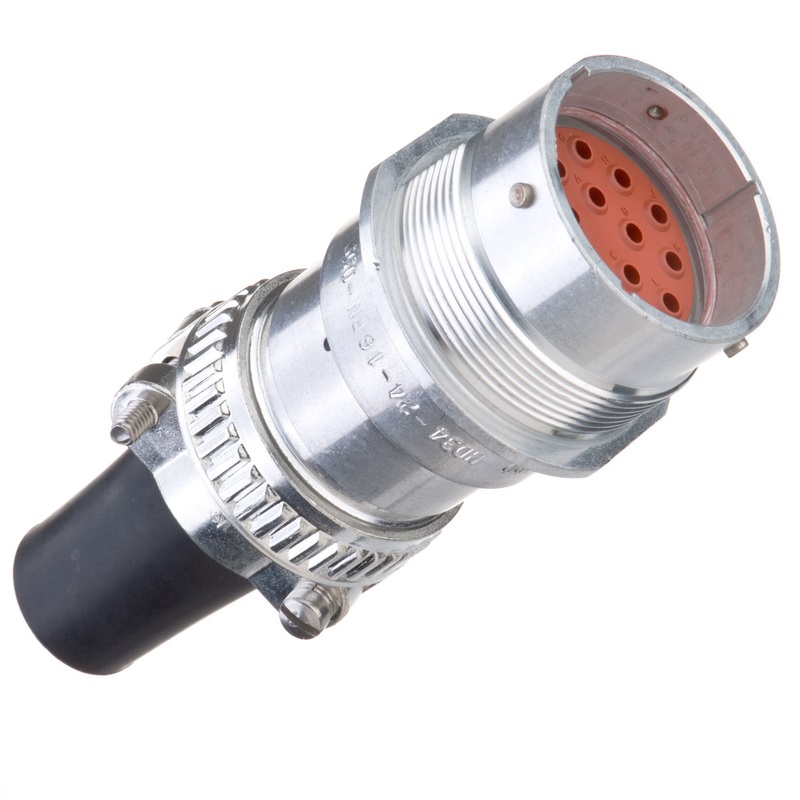 HD34-24-16PN-059 – HD30 Series – 16 Pin Receptacle – 24 Shell, N Seal, Cable Clamp, Flange