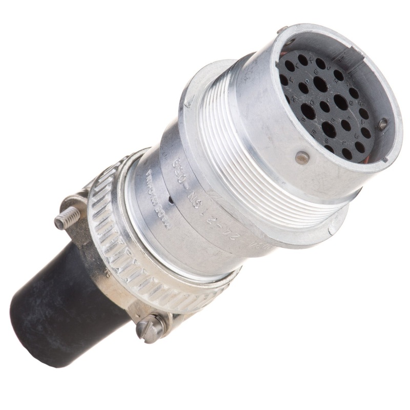 HD34-24-21SN-059 – HD30 Series – 21 Socket Receptacle – 24 Shell, N Seal Reverse, Cable Clamp, Flange