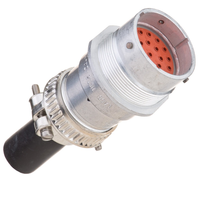 HD34-24-23PN-059 – HD30 Series – 23 Pin Receptacle – 24 Shell, N Seal, Cable Clamp, Flange
