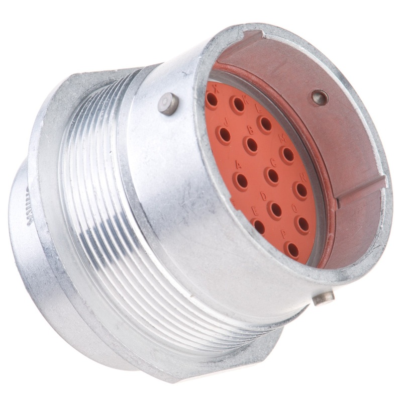 HD34-24-23PT – HD30 Series – 23 Pin Receptacle – 24 Shell, T Seal, Flange