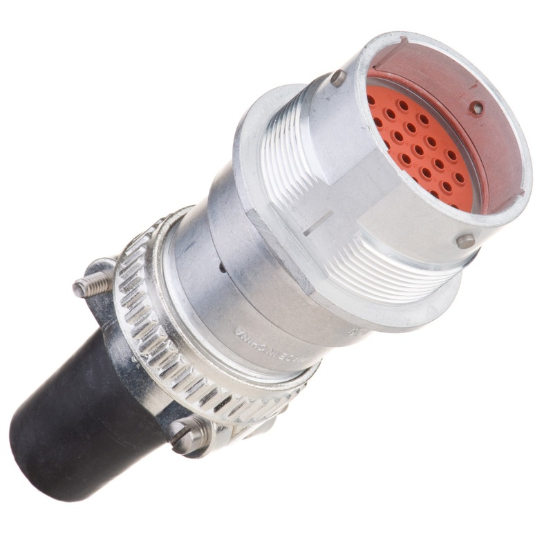HD34-24-31PE-059 – HD30 Series – 31 Pin Receptacle – 24 Shell, E Seal, Cable Clamp, Flange