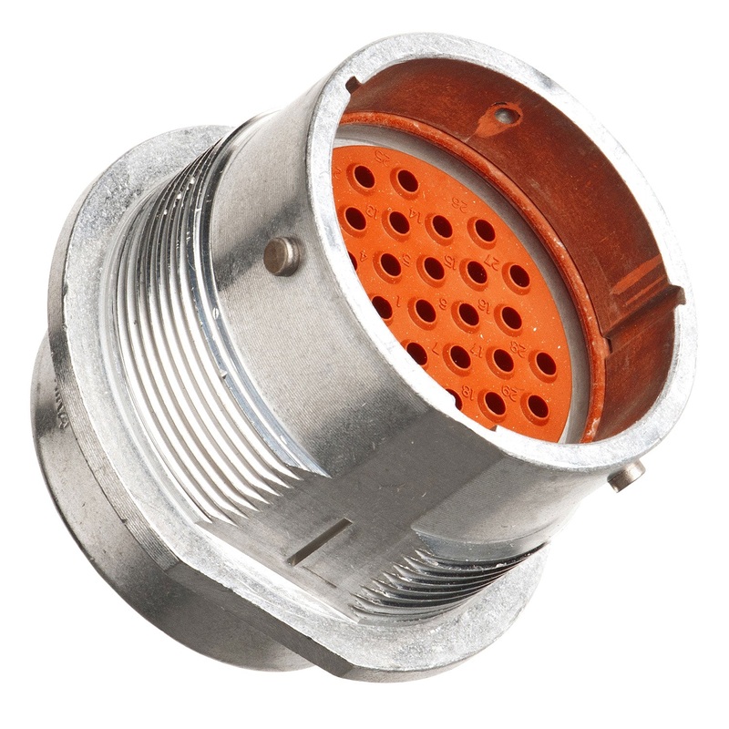 HD34-24-31PT – HD30 Series – 31 Pin Receptacle – 24 Shell, T Seal, Flange