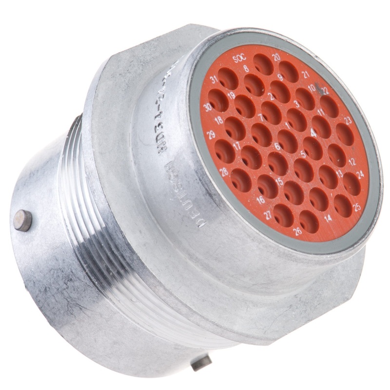 HD34-24-31ST – HD30 Series – 31 Socket Receptacle – 24 Shell, T Seal, Reverse, Flange