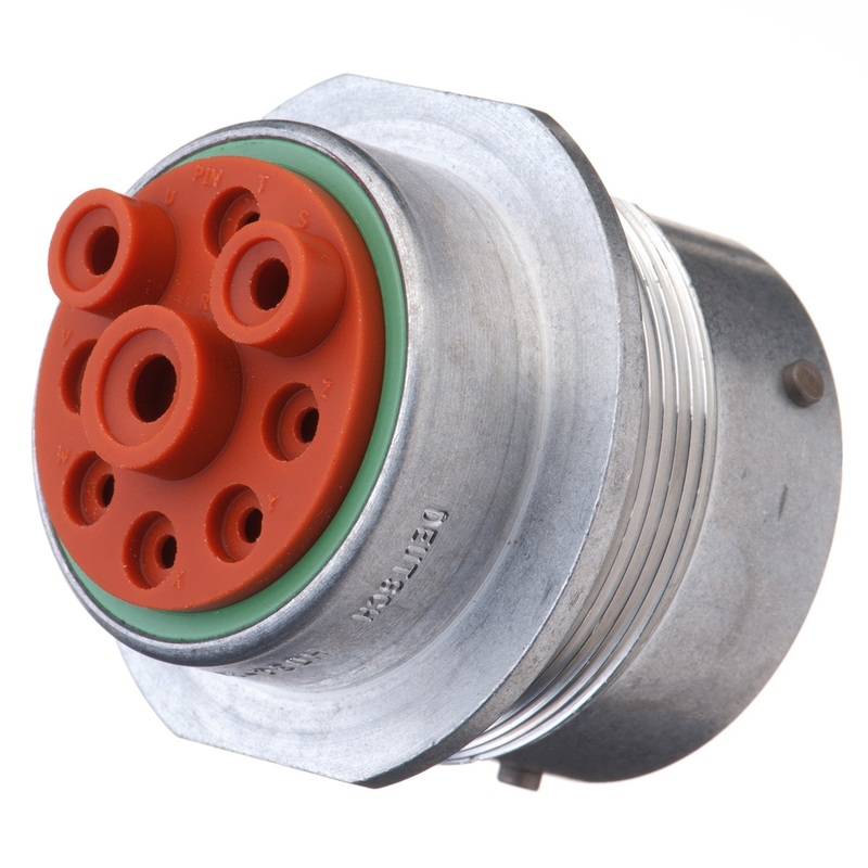 HD34-24-9PN – HD30 Series – 9 Pin Receptacle – 24 Shell, N Seal, Flange