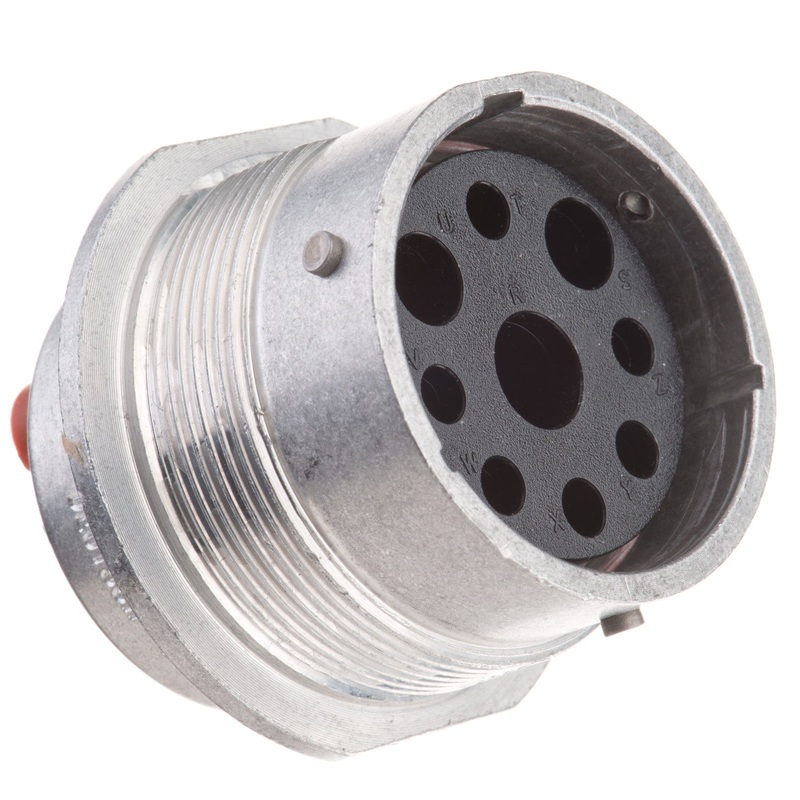 HD34-24-9SN – HD30 Series – 9 Socket Receptacle – 24 Shell, N Seal, Reverse, Flange