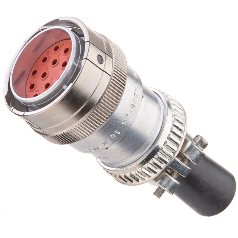 HD36-24-16PN-059 – HD30 Series – 16 Pin Plug – 24 Shell, N Seal, Reverse, Cable Clamp