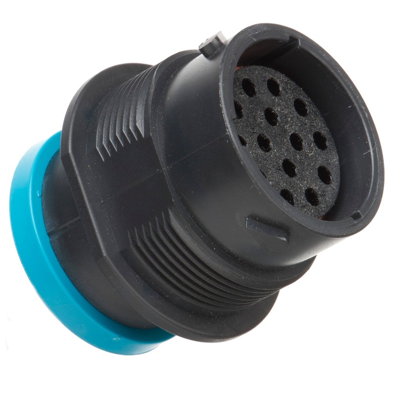 HDP24-18-14SE-L017 – HDP20 Series – 14 Socket Receptacle – 18 Shell, E Seal, Reverse, Ring Adapter, Flange
