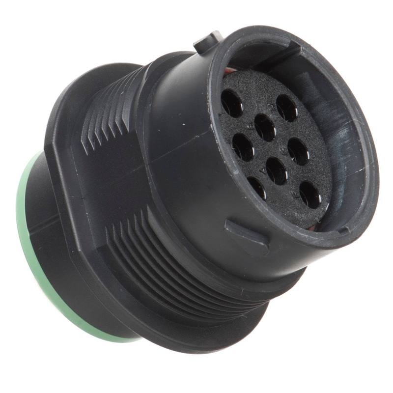 HDP24-18-8SN – HDP20 Series – 8 Socket Receptacle – 18 Shell, N Seal, Reverse, Flange