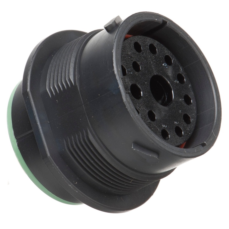 HDP24-24-14SN – HDP20 Series – 14 Socket Receptacle – 24 Shell, N Seal, Reverse, Flange