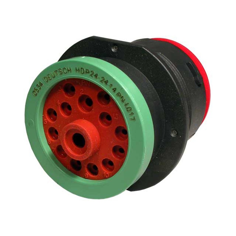 HDP24-24-14SN-L017 – HDP20 Series – 14 Socket Receptacle – 24 Shell, N Seal, Reverse, Ring Adapter, Flange