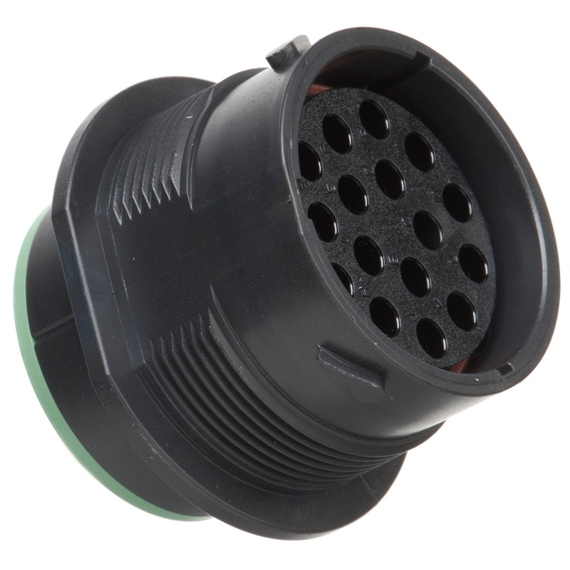 HDP24-24-16SN – HDP20 Series – 16 Socket Receptacle – 24 Shell, N Seal, Reverse, Flange