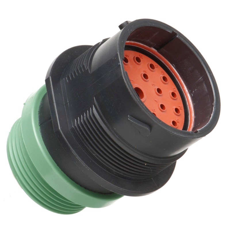 HDP24-24-18PN-L015 – HDP20 Series – 18 Pin Receptacle – 24 Shell, N Seal, Threaded Adapter, Flange