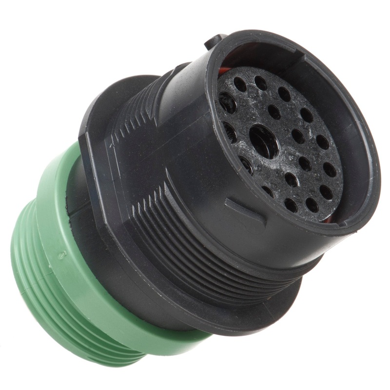 HDP24-24-18SN-L015 – HDP20 Series – 18 Socket Receptacle – 24 Shell, N Seal, Reverse, Threaded Adapter, Flange