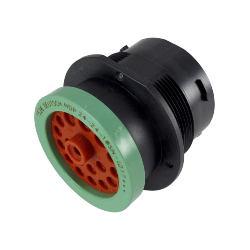 HDP24-24-18SN-L017 – HDP20 Series – 18 Socket Receptacle – 24 Shell, N Seal, Ring Adapter, Flange