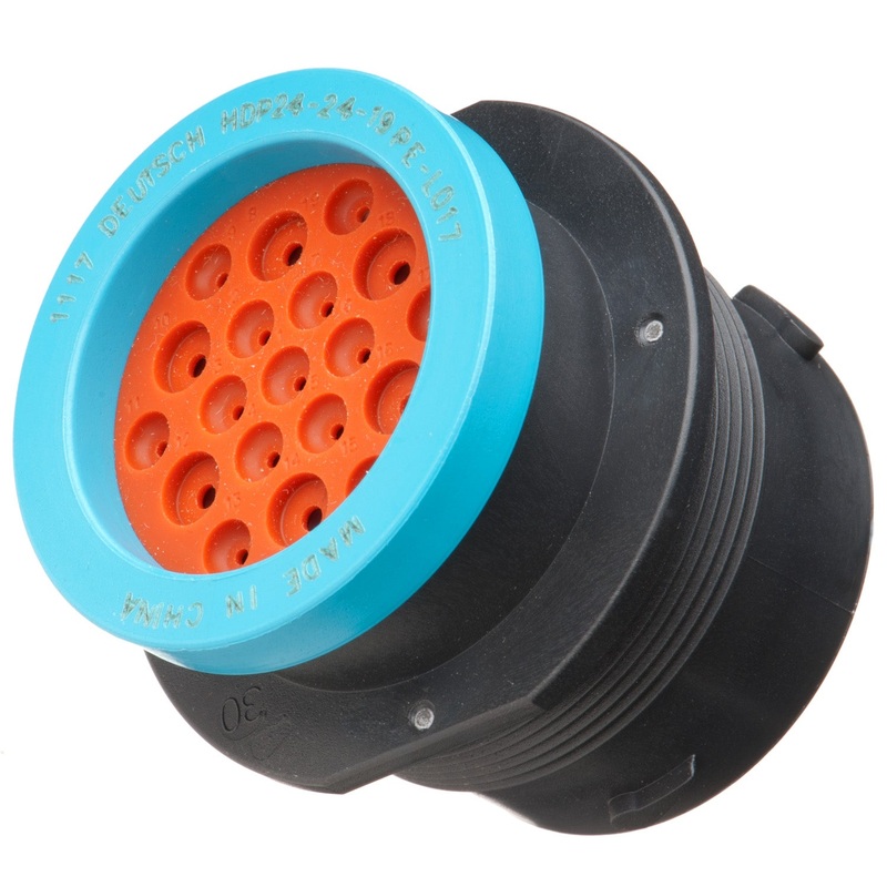 HDP24-24-19PE-L017 – HDP20 Series – 19 Pin Receptacle – 24 Shell, E Seal, Ring Adapter, Flange