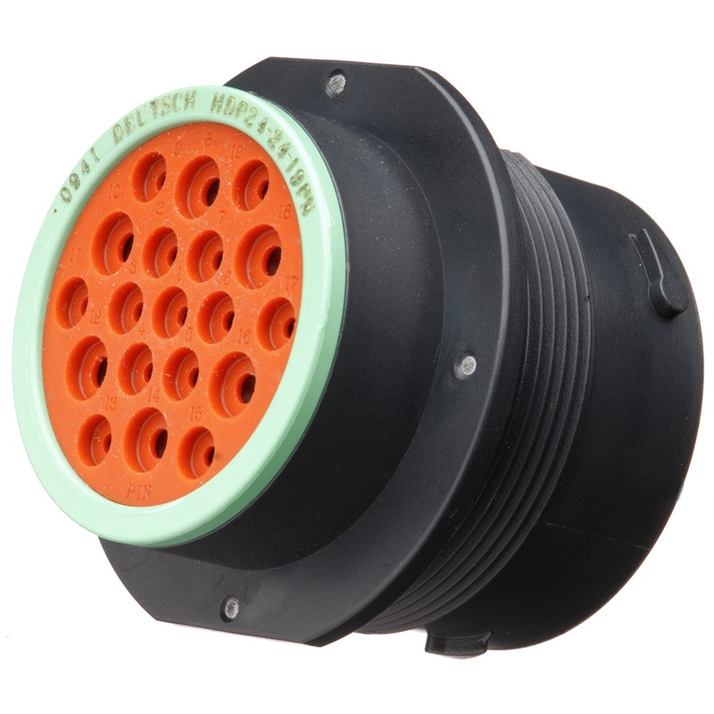 HDP24-24-19PN – HDP20 Series – 19 Pin Receptacle – 24 Shell, N Seal, Flange