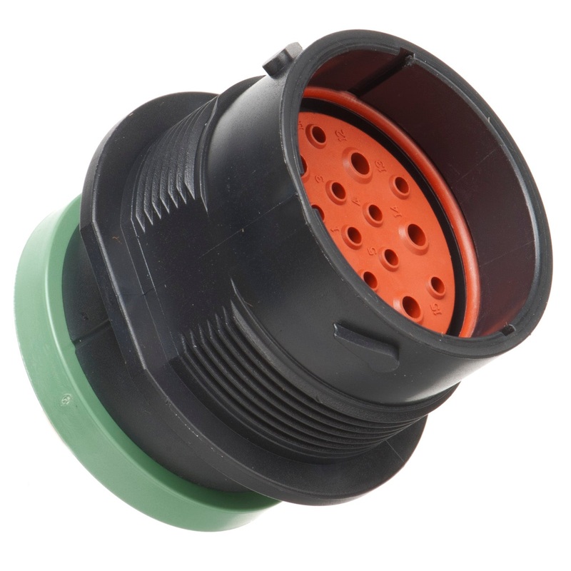 HDP24-24-19PN-L017 – HDP20 Series – 19 Pin Receptacle – 24 Shell, N Seal, Ring Adapter, Flange