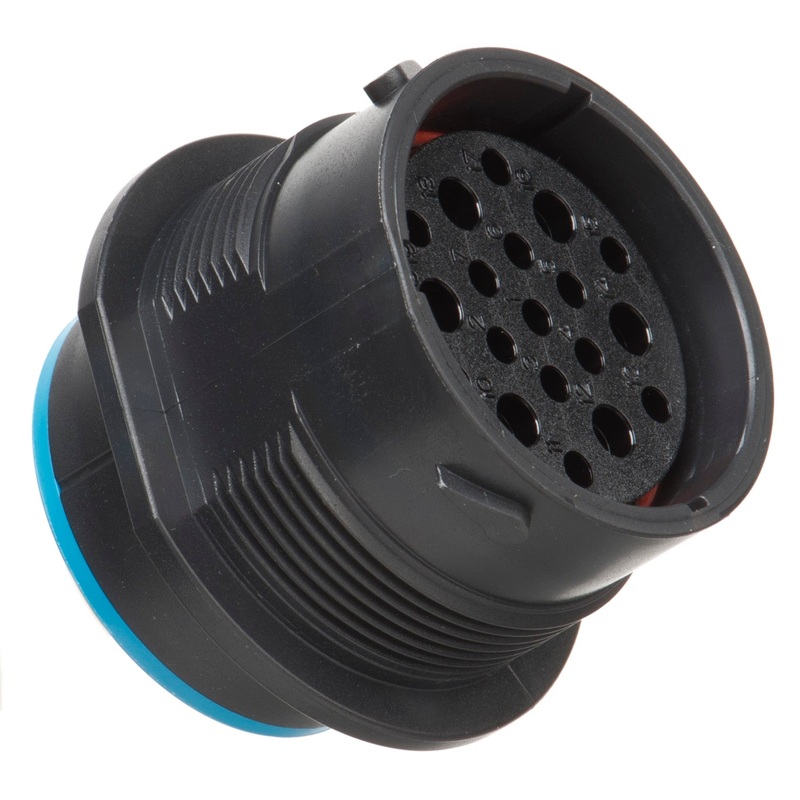 HDP24-24-19SE – HDP20 Series – 19 Socket Receptacle – 24 Shell, E Seal, Reverse, Flange