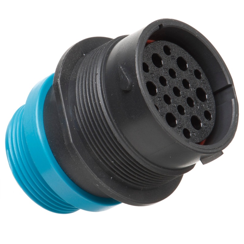 HDP24-24-19SE-L015 – HDP20 Series – 19 Socket Receptacle – 24 Shell, E Seal, Reverse, Threaded Adapter, Flange