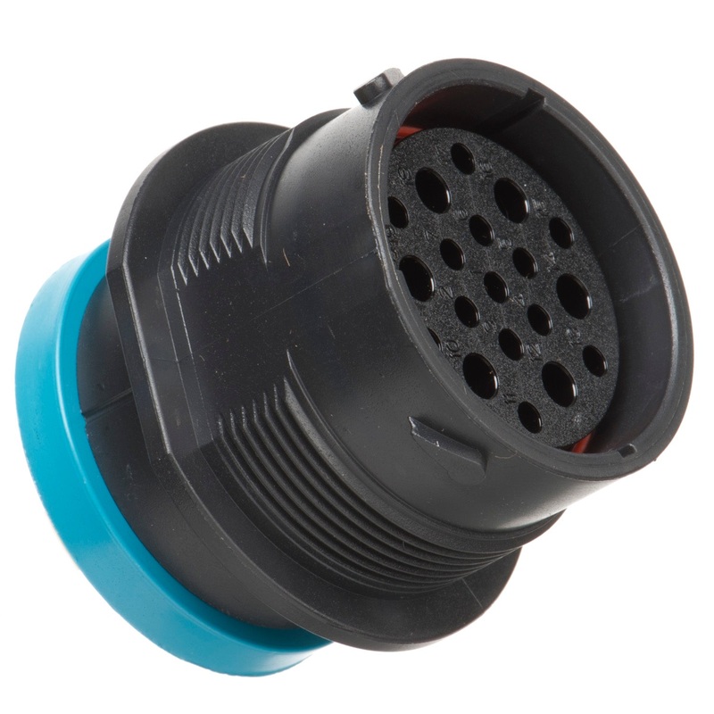 HDP24-24-19SE-L017 – HDP20 Series – 19 Socket Receptacle – 24 Shell, E Seal, Reverse, Ring Adapter, Flange