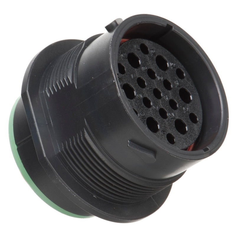 HDP24-24-19SN – HDP20 Series – 19 Socket Receptacle – 24 Shell, N Seal, Reverse, Flange