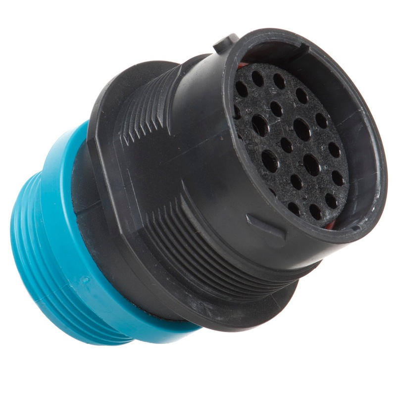 HDP24-24-21SE-L015 – HDP20 Series – 21 Socket Receptacle – 24 Shell, E Seal, Reverse, Threaded Adapter, Flange
