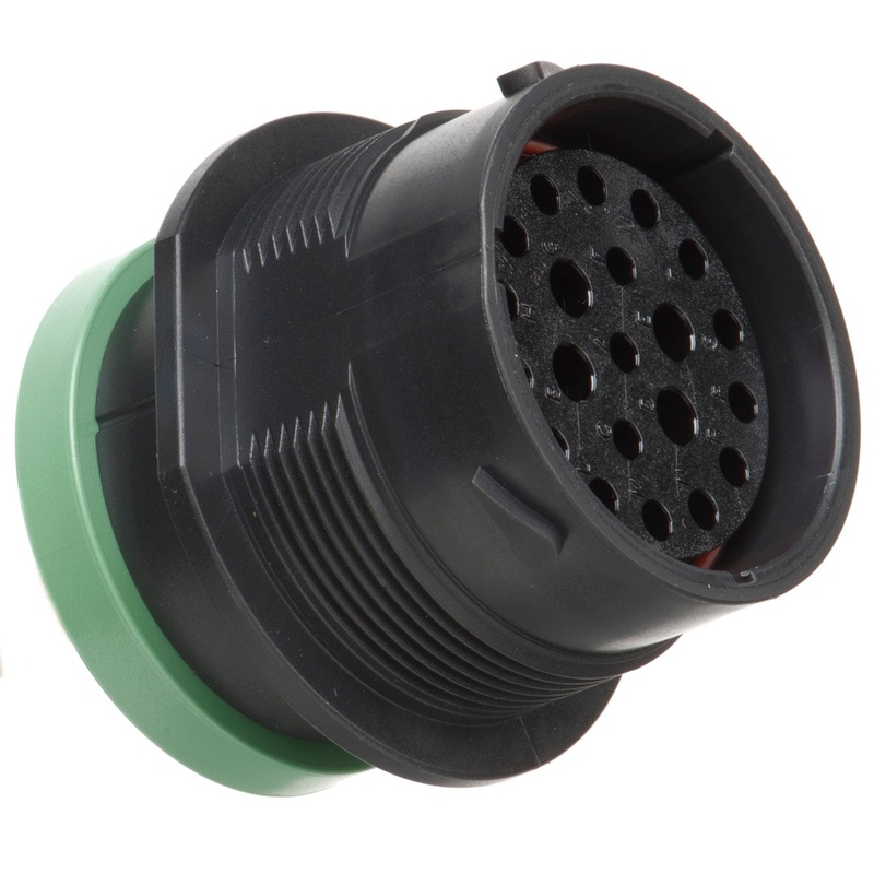 HDP24-24-21SN-L017 – HDP20 Series – 21 Socket Receptacle – 24 Shell, N Seal, Reverse, Ring Adapter, Flange