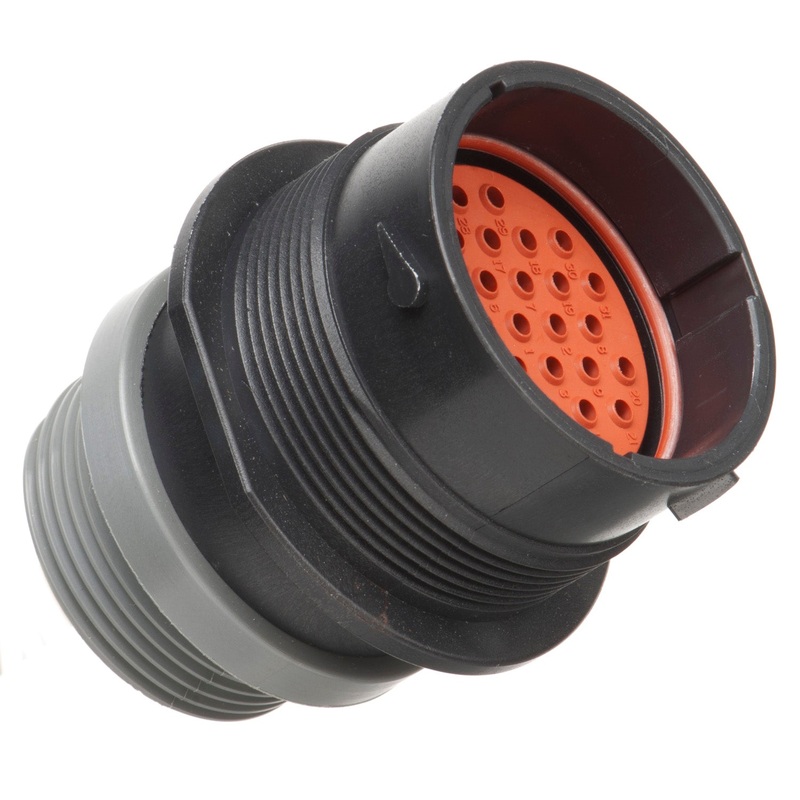 HDP24-24-31PT-L015 – HDP20 Series – 31 Pin Receptacle – 24 Shell, T Seal, Threaded Adapter, Flange