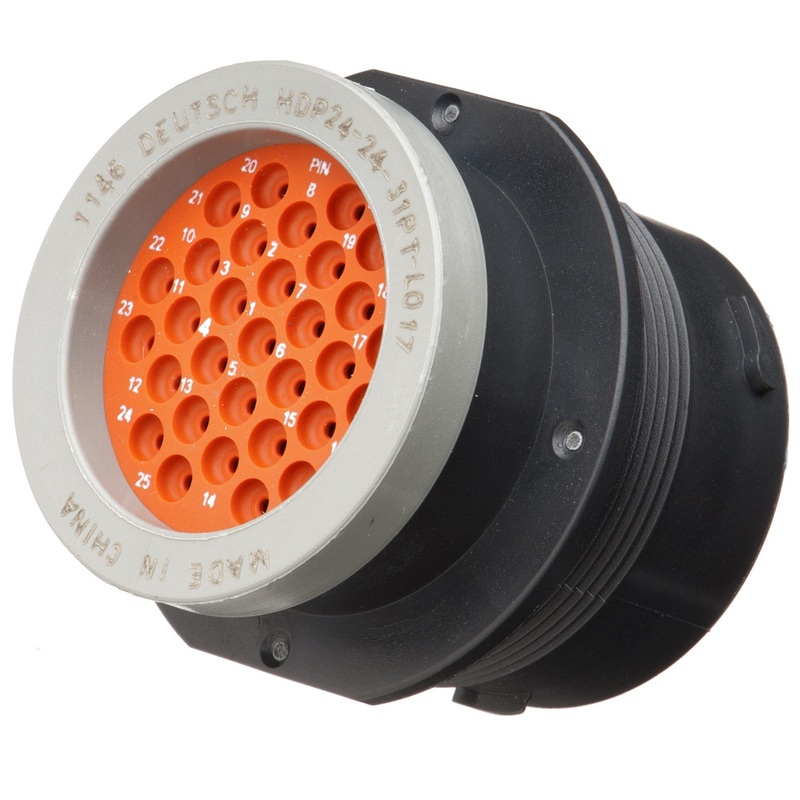 HDP24-24-31PT-L017 – HDP20 Series – 31 Pin Receptacle – 24 Shell, T Seal, Ring Adapter, Flange