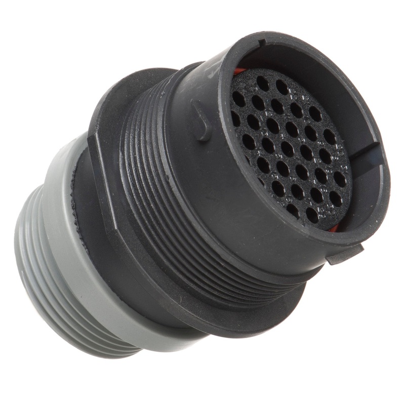 HDP24-24-31ST-L015 – HDP20 Series – 31 Socket Receptacle – 24 Shell, T Seal, Reverse, Threaded Adapter, Flange