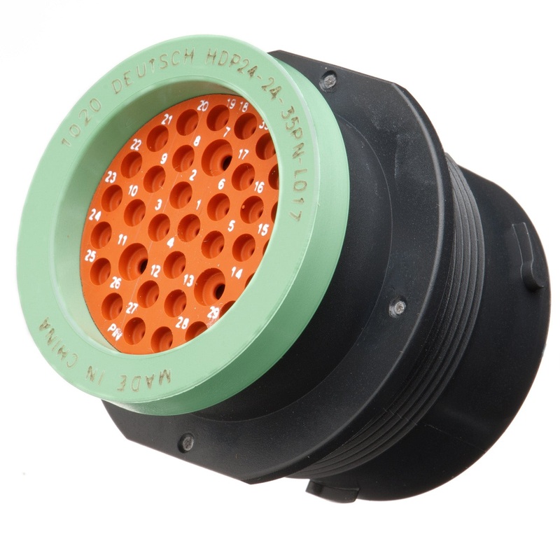 HDP24-24-35PN-L017 – HDP20 Series – 35 Pin Receptacle – 24 Shell, N Seal, Ring Adapter, Flange