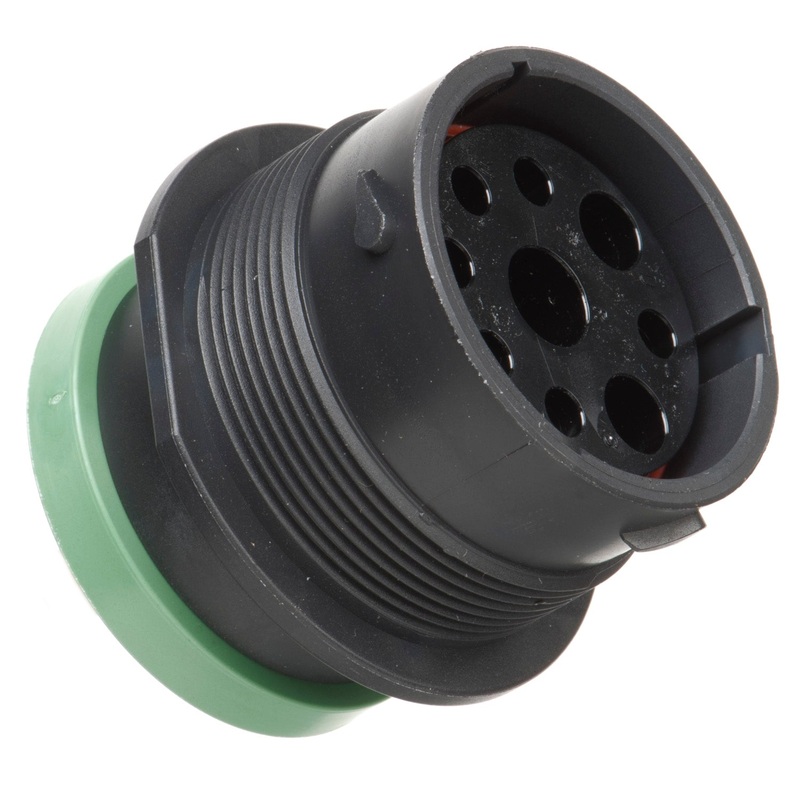 HDP24-24-9SN-L017 – HDP20 Series – 9 Socket Receptacle – 24 Shell, N Seal, Reverse, Ring Adapter, Flange