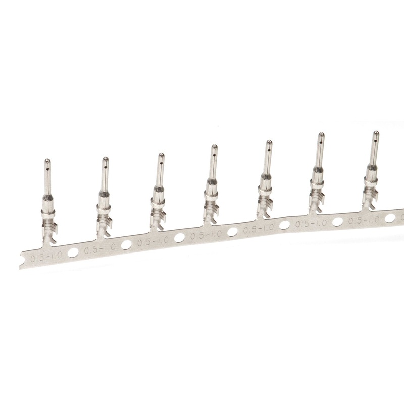 1060-16-0122 – Stamped & Formed Pin – Size 16  –  14-18 AWG, .075-.140 Insulation, 13 Amps, Nickel Plated, Qty – 1 pin