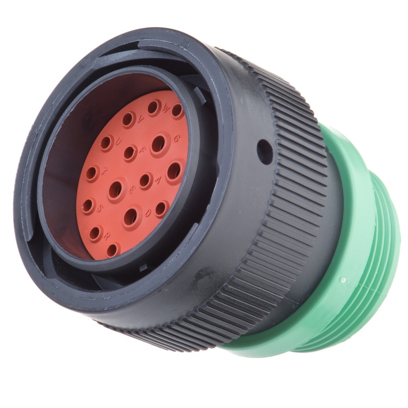 HDP26-24-21PN-L015 – HDP20 Series – 21 Pin Plug – 24 Shell, N Seal, Reverse, Threaded Adapter