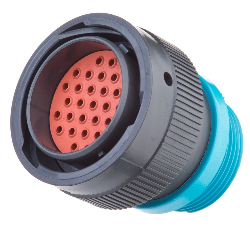 HDP26-24-31PE-L015 – HDP20 Series – 31 Pin Plug – 24 Shell, E Seal, Reverse, Threaded Adapter
