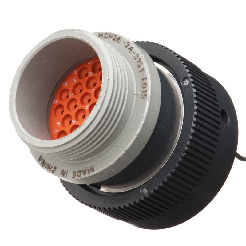 HDP26-24-31ST-L015 – HDP20 Series – 31 Socket Plug – 24 Shell, T Seal, Threaded Adapter