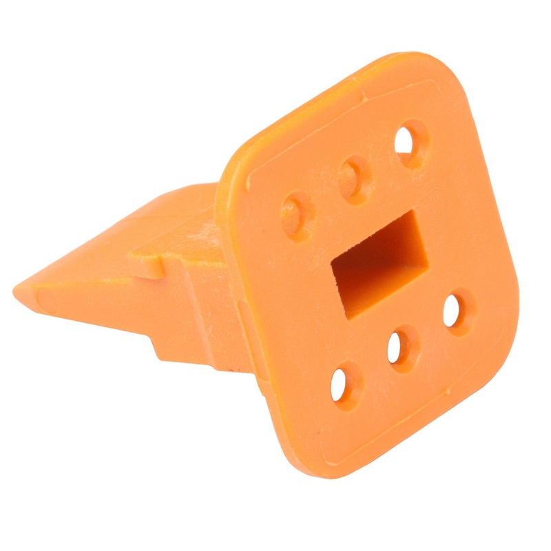 W6S – DT Series – Wedgelock for 6 Socket Plug – Orange