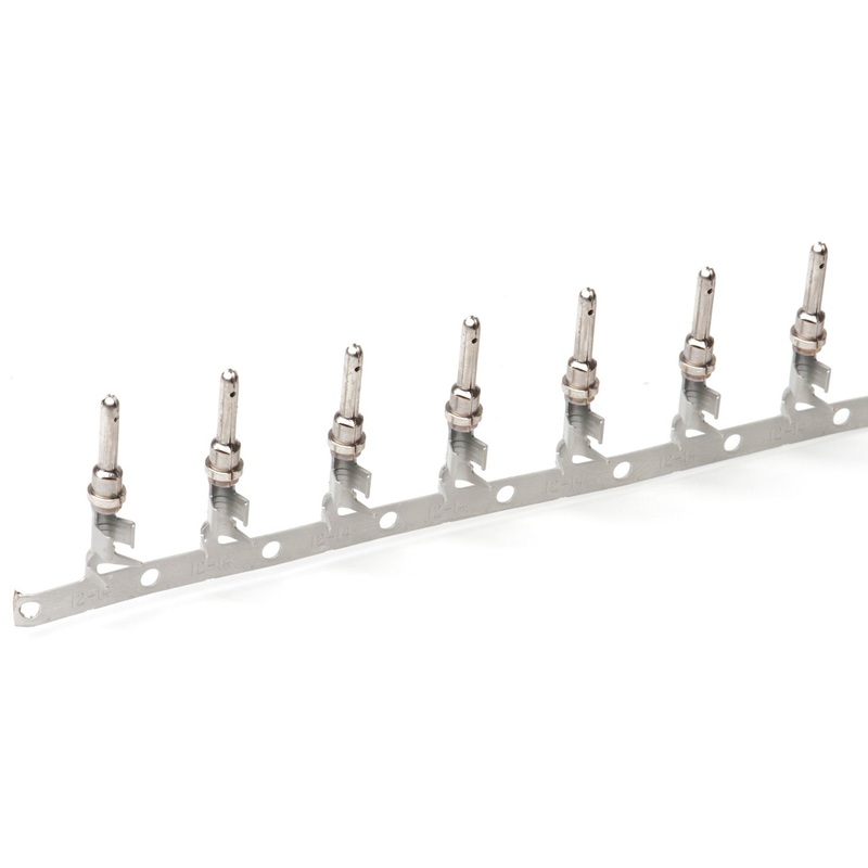 1060-12-0166 – Stamped & Formed Pin – Size 12 -12-14 AWG, .113-.176 Insulation, 25 Amps, Nickel Plated, Qty – 1 pin
