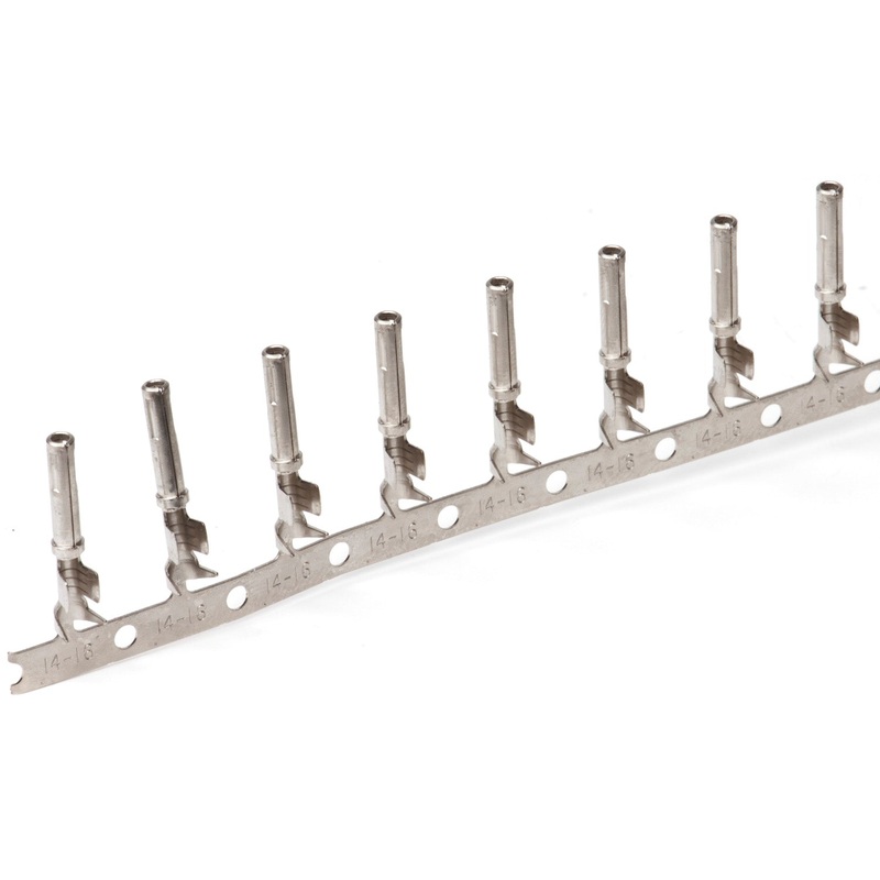 1062-16-1422 – Stamped & Formed Socket – Size 16  – 12-16 AWG, .075-.140 Insulation, Sleeveless, 13 Amps, Nickel Plated, Qty – 1 Socket